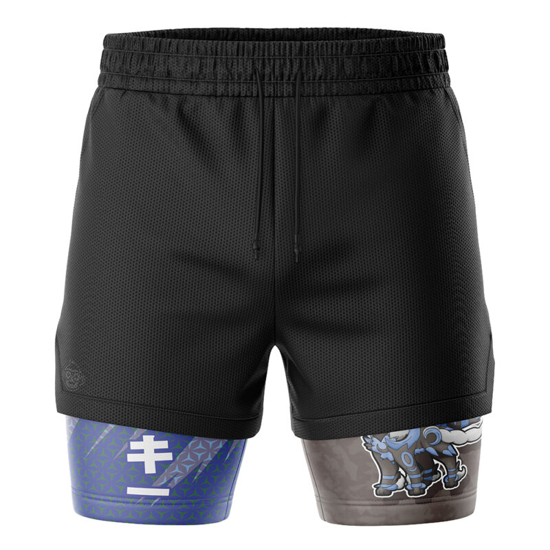 Shiny Umbreon Attack V2 Pokemon 2-in-1 Performance Shorts - Image 2