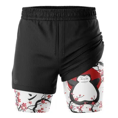 Snorlax Cherry Blossom Pokemon 2-in-1 Performance Shorts