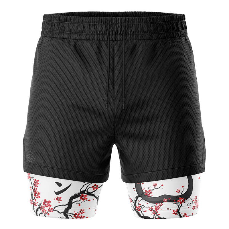 Snorlax Cherry Blossom Pokemon 2-in-1 Performance Shorts - Image 2