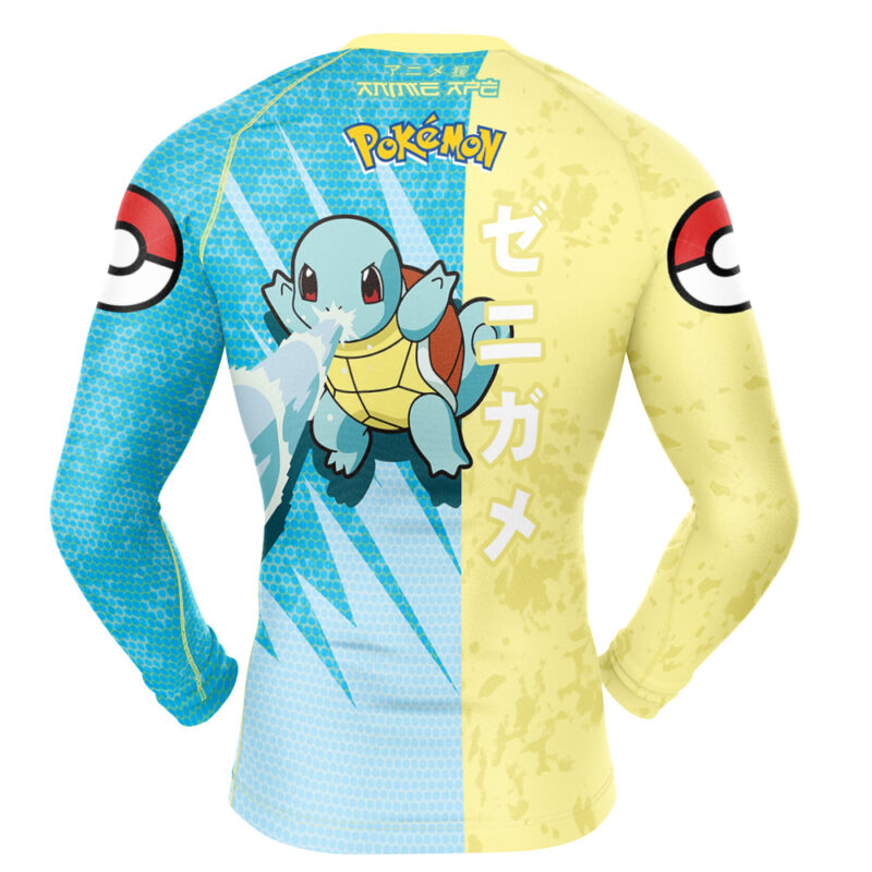 Squirtle Attack Pokemon Long Sleeve Rash Guard Compression Shirt - Image 2