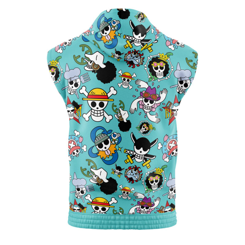 Straw Hats Jolly Roger One Piece Sleeveless Hoodie - Image 2