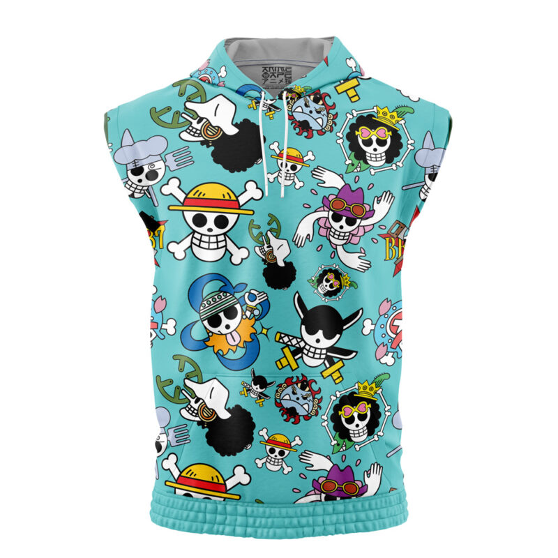 Straw Hats Jolly Roger One Piece Sleeveless Hoodie