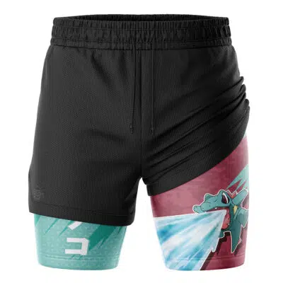 Totodile Attack V2 Pokemon 2-in-1 Performance Shorts