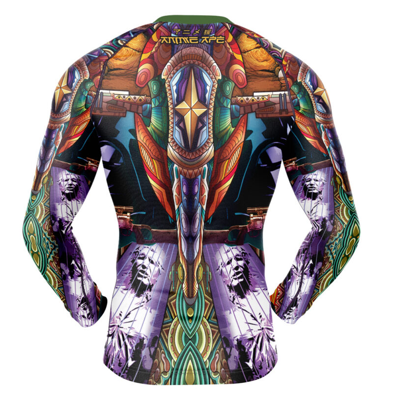 Trippy Boba Fett Star Wars Long Sleeve Rash Guard Compression Shirt - Image 2