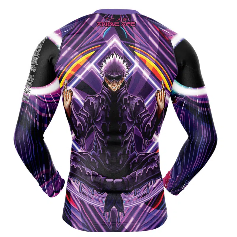 Trippy Gojo Satoru V2 Jujutsu Kaisen Long Sleeve Rash Guard Compression Shirt - Image 2