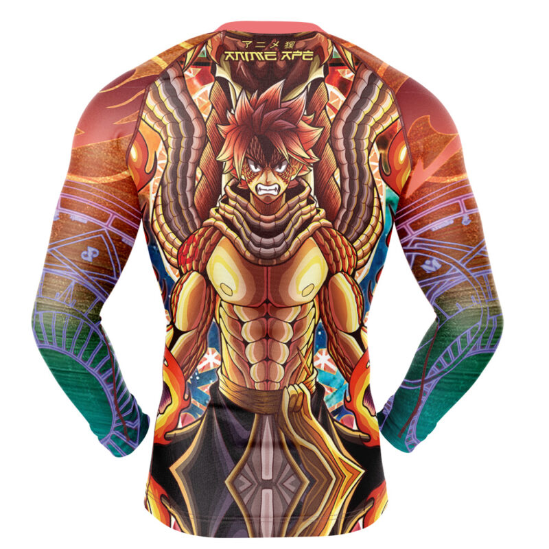 Trippy Natsu Dragneel Fairy Tail Long Sleeve Rash Guard Compression Shirt - Image 2