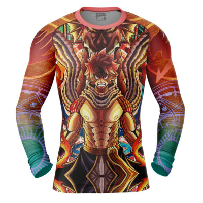 Trippy Natsu Dragneel Fairy Tail Sleeve Rash Guard Compression Shirt