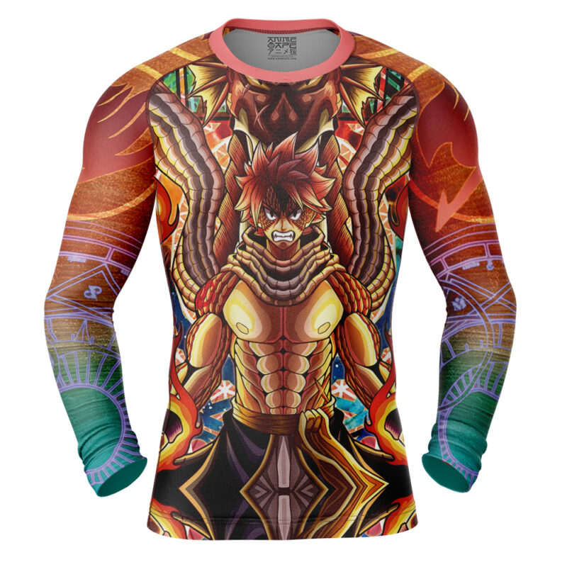 Trippy Natsu Dragneel Fairy Tail Sleeve Rash Guard Compression Shirt