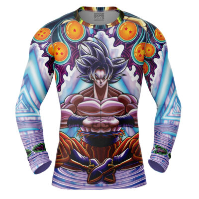 Trippy Ultra Instinct Goku Dragon Ball Z Long Sleeve Rash Guard Compression Shirt
