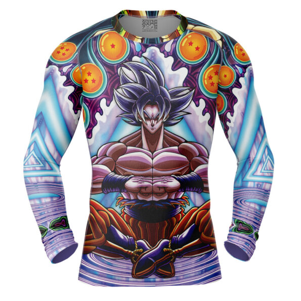 Trippy Ultra Instinct Goku Dragon Ball Z Long Sleeve Rash Guard Compression Shirt