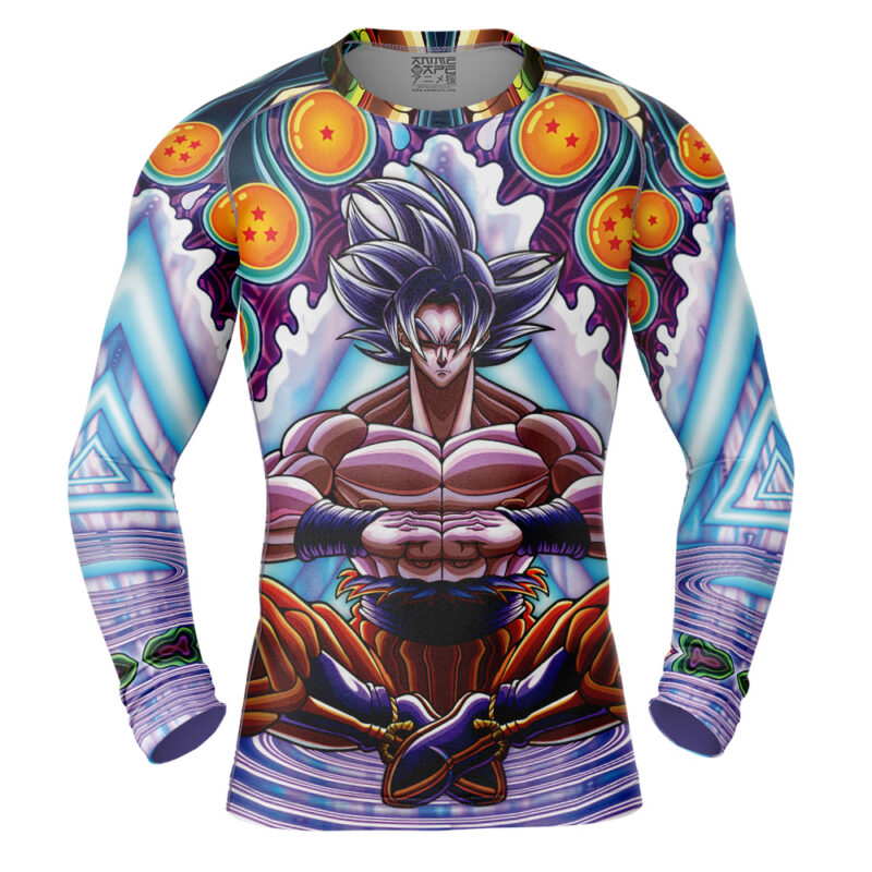 Trippy Ultra Instinct Goku Dragon Ball Z Long Sleeve Rash Guard Compression Shirt