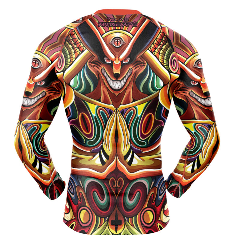Trippy Uzumaki Shippuden Baryon Mode Boruto Long Sleeve Rash Guard Compression Shirt - Image 2