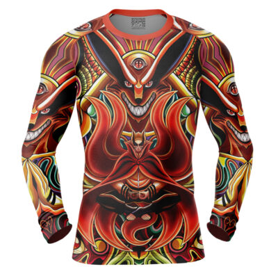 Trippy Uzumaki Shippuden Baryon Mode Boruto Long Sleeve Rash Guard Compression Shirt