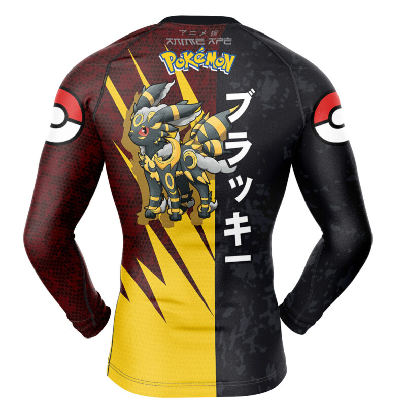 Umbreon Attack Pokemon Long Sleeve Rash Guard Compression Shirt - Image 2