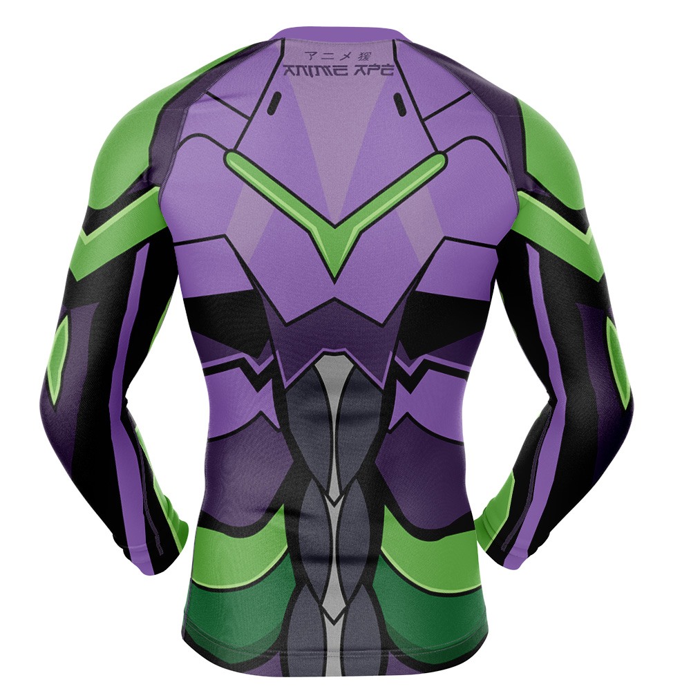 Unit-01 Neon Genesis Evangelion Long Sleeve Rash Guard Compression Shirt