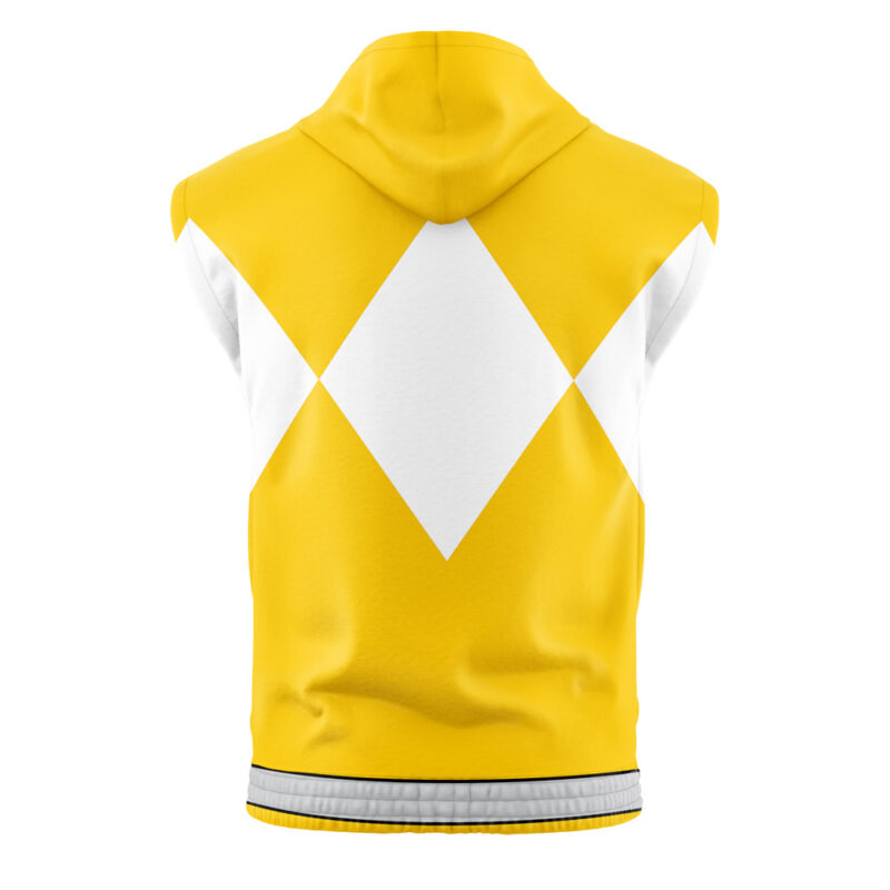 Yellow Ranger Mighty Morphin Power Rangers Sleeveless Hoodie - Image 2