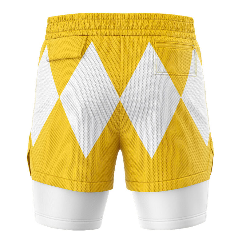 Yellow Ranger V2 Mighty Morphin Power Rangers 2-in-1 Performance Shorts - Image 4