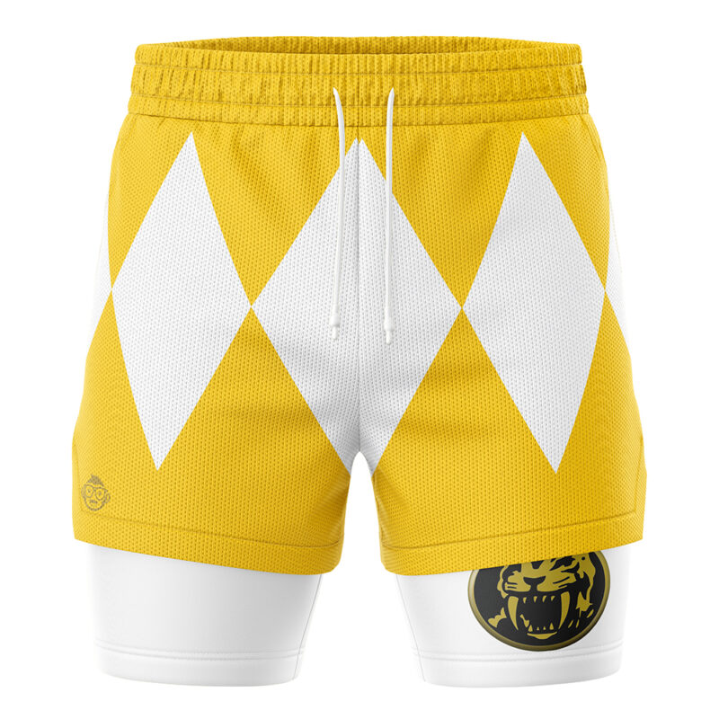 Yellow Ranger V2 Mighty Morphin Power Rangers 2-in-1 Performance Shorts - Image 2