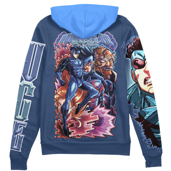 Invincible Blue Invincible Streetwear Zip Hoodie Jacket