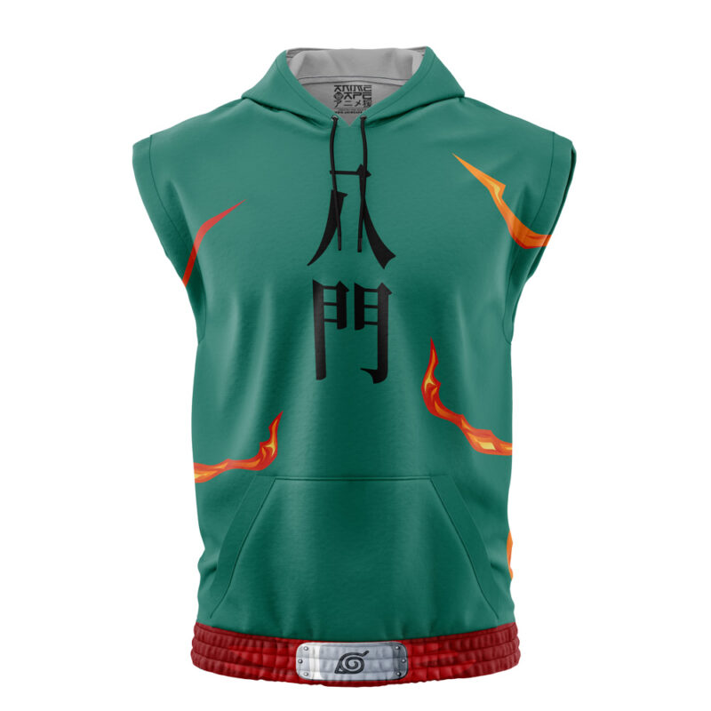 Might Guy 8th Gate V2 Shippuden Sleeveless Hoodie - Image 2