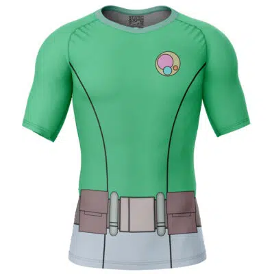 Allen The Alien Green Invincible Short Sleeve Rash Guard Compression Shirt