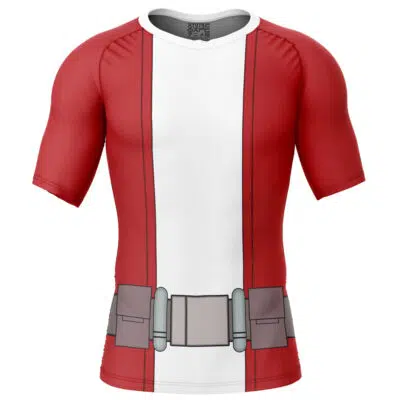 Allen The Alien Red Invincible Short Sleeve Rash Guard Compression Shirt