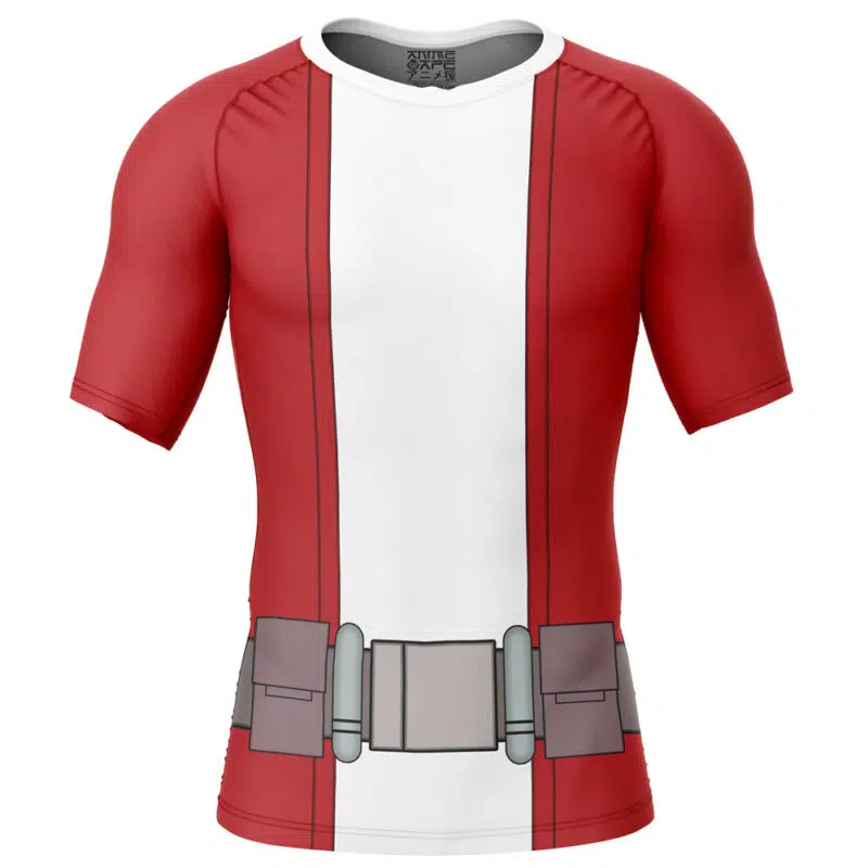 Allen The Alien Red Invincible Short Sleeve Rash Guard Compression Shirt