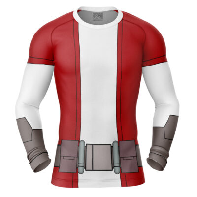 Allen The Alien Red Invincible Long Sleeve Rash Guard Compression Shirt