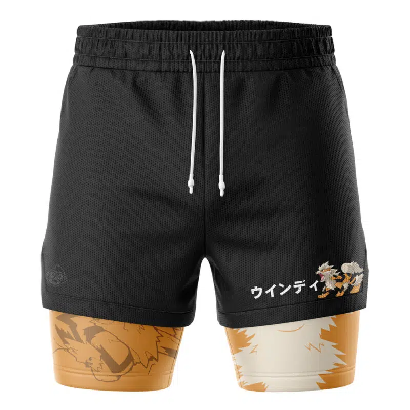 Arcanine Pokemon 2-in-1 Performance Shorts