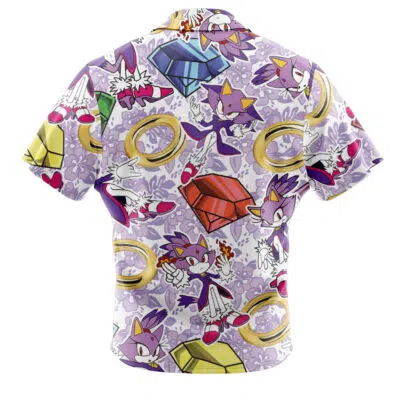 Blaze Sonic the Hedgehog Button Up Hawaiian Shirt