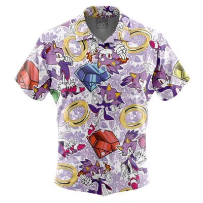 Blaze Sonic the Hedgehog Button Up Hawaiian Shirt