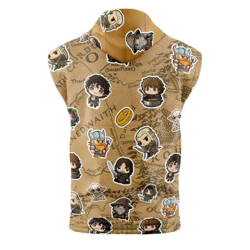 Chibi Fellowship Of The Ring Pattern The Lord Of The Rings Sleeveless Hoodie - Image 2