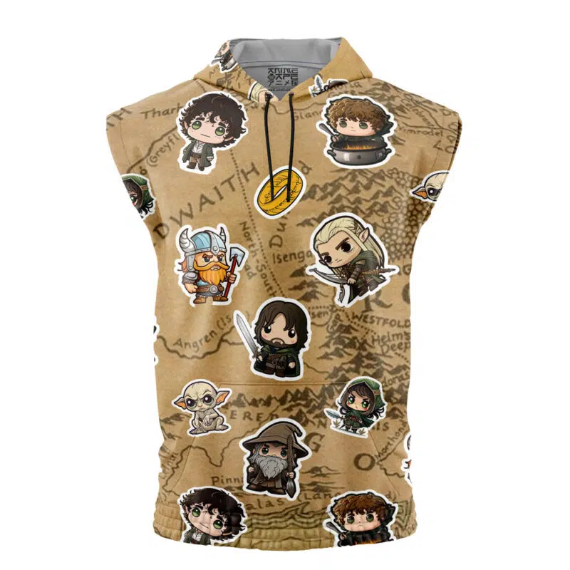 Chibi Fellowship Of The Ring Pattern The Lord Of The Rings Sleeveless Hoodie