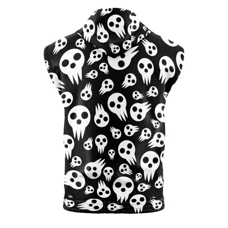 Death The Kid Skulls Soul Eater Sleeveless Hoodie - Image 2