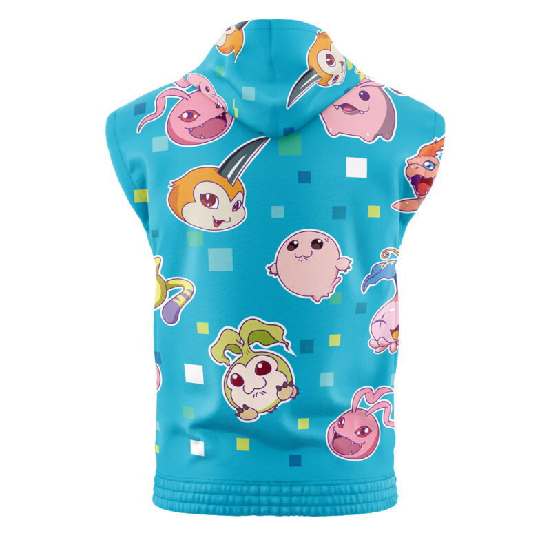 Digimon Pattern Digimon Sleeveless Hoodie - Image 2