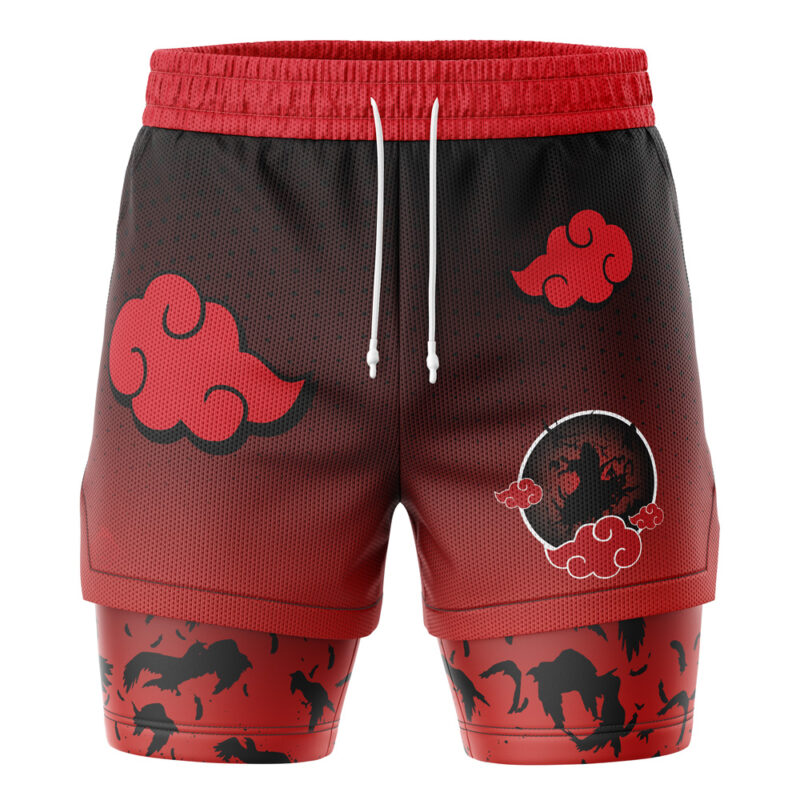 Itachi Akatsuki Shippuden 2-in-1 Performance Shorts - Image 2