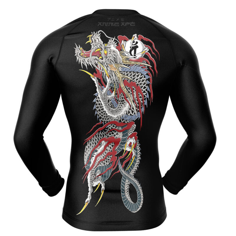 Kazuma Kiryu Tattoo Like A Dragon Long Sleeve Rash Guard Compression Shirt