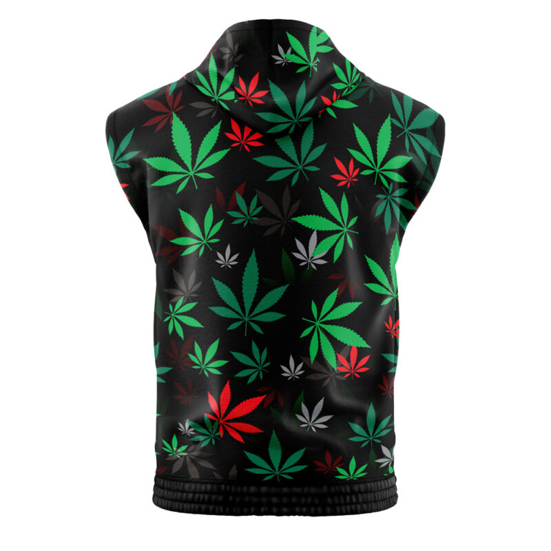 Marijuana Plants Pattern Sleeveless Hoodie - Image 2