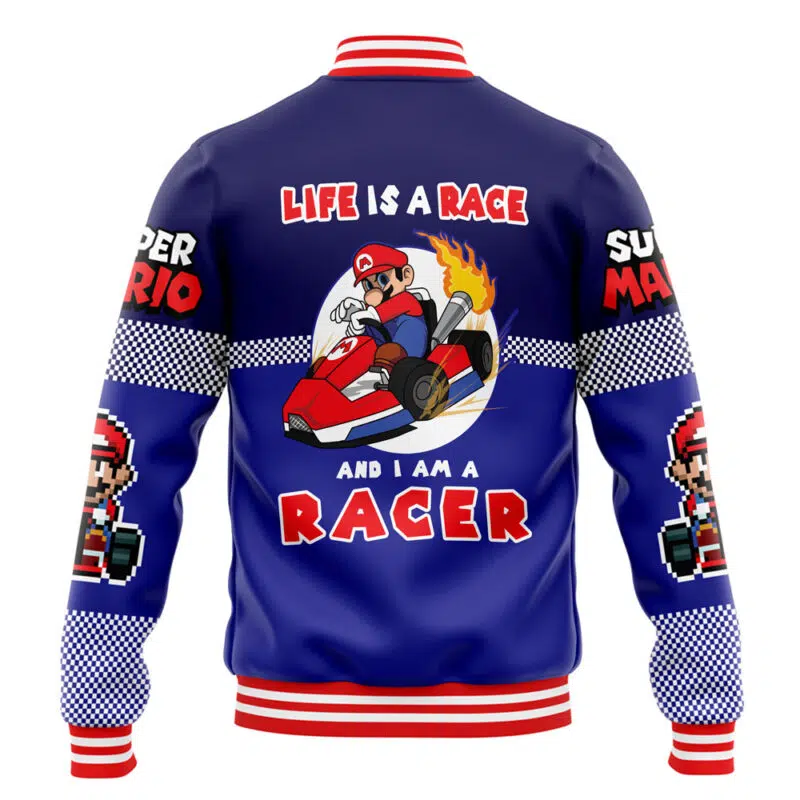 Mario Kart Racer Super Mario Bros Varsity Jacket