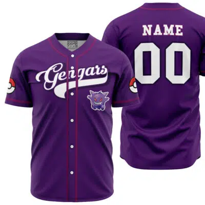 Personalized Gengars Pokemon Baseball Jersey