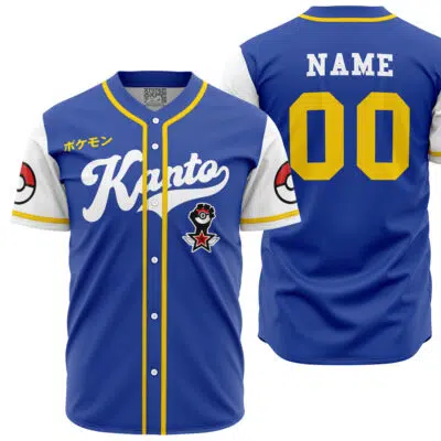 Personalized Kanto Trainer Pokemon Baseball Jersey