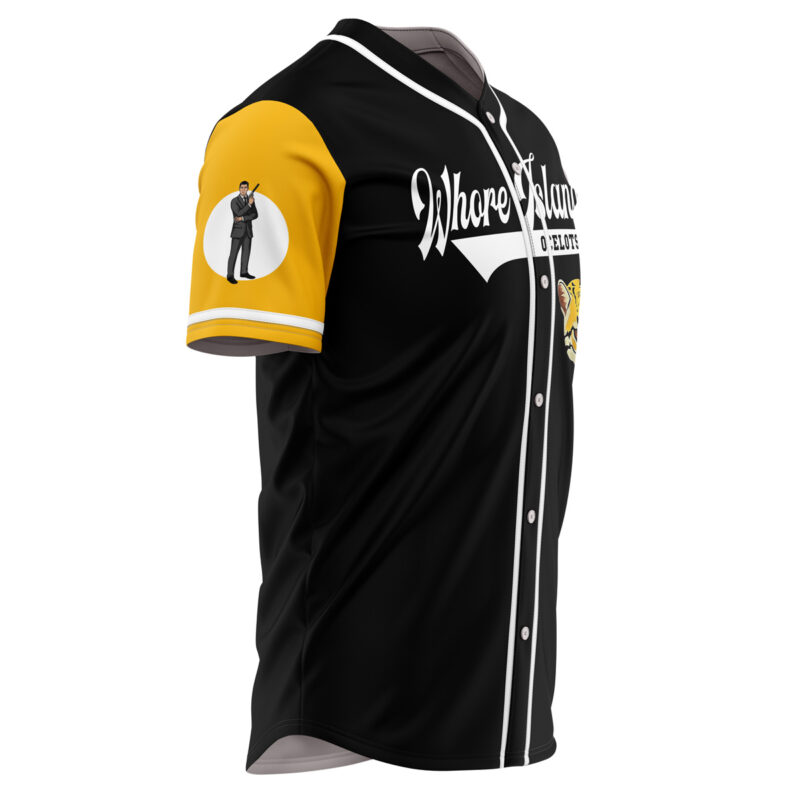 Personalized Whore Island Ocelots Archer V2 Baseball Jersey - Image 3