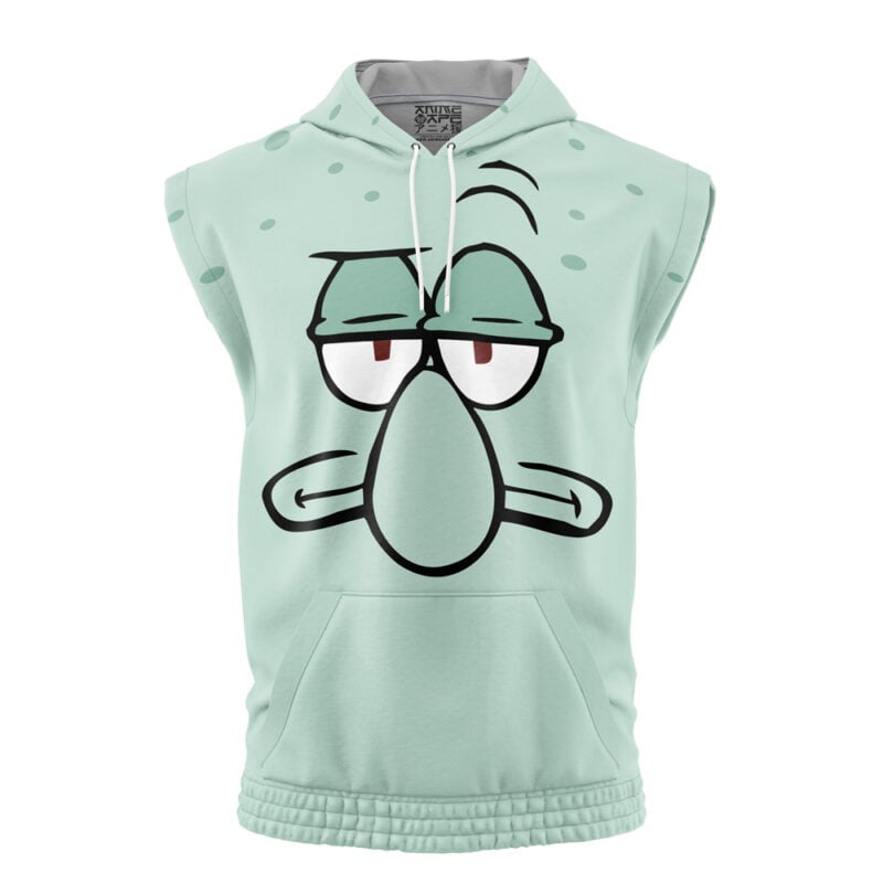 Squidward Face Spongebob Squarepants Sleeveless Hoodie