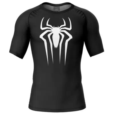 Symbiote Spiderman Marvel Short Sleeve Rash Guard Compression Shirt