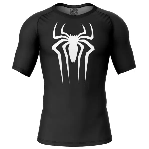 Symbiote Spiderman Marvel Short Sleeve Rash Guard Compression Shirt