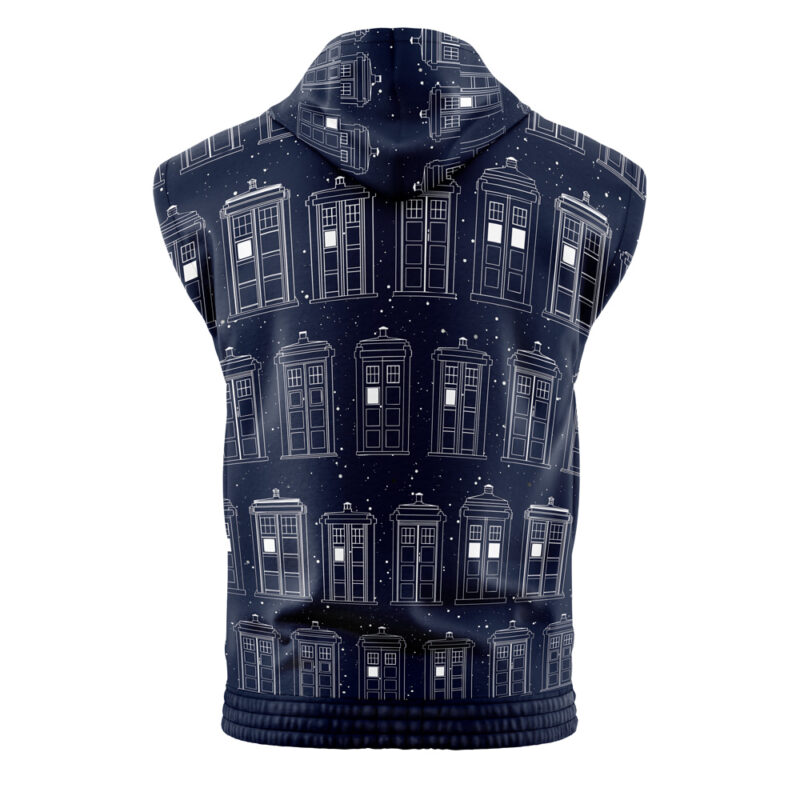 Tardis Doctor Who Sleeveless Hoodie - Image 2
