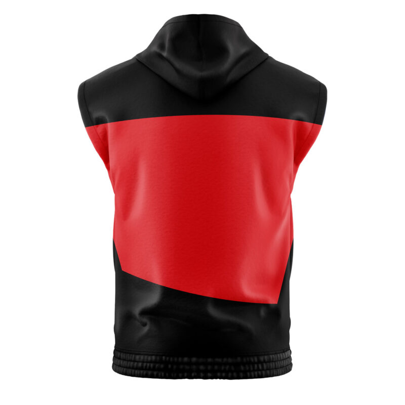 The Next Generation Red Star Trek Sleeveless Hoodie - Image 2