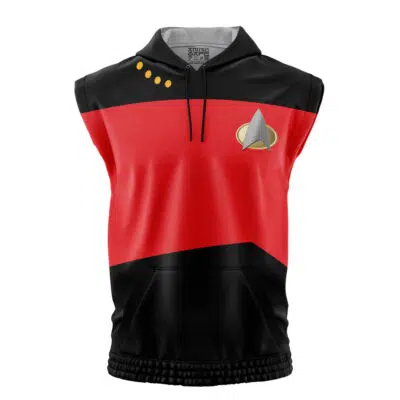 The Next Generation Red Star Trek Sleeveless Hoodie