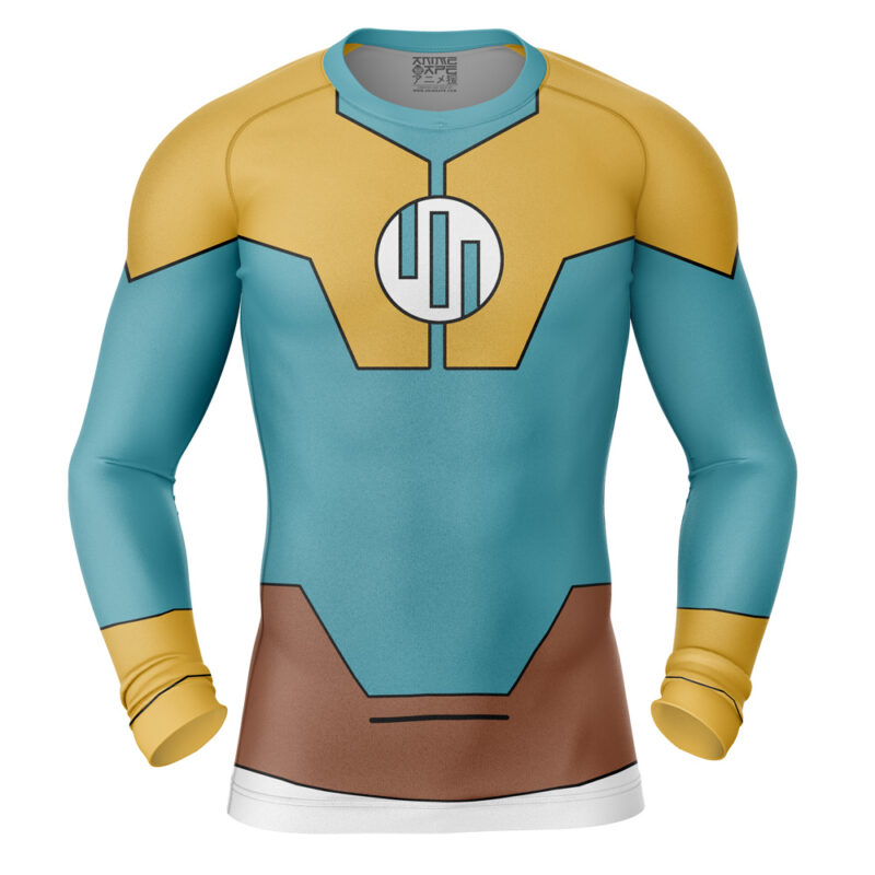 Viltrum Mark Emperor Costume Blue Invincible Long Sleeve Rash Guard Compression Shirt