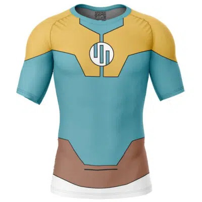 Viltrum Mark Emperor Costume Blue Invincible Short Sleeve Rash Guard Compression Shirts